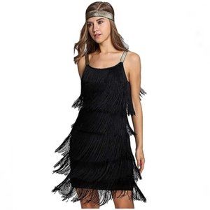 Women' 1920s Fringed Costume Flapper Dress